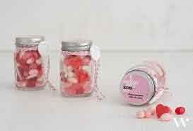 petis pots en verre pour bonbons, cadeaux invites mariage